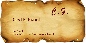 Czvik Fanni névjegykártya