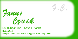fanni czvik business card